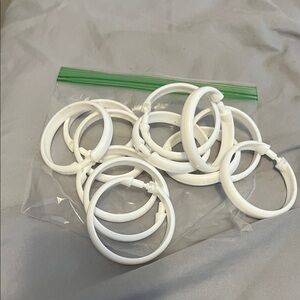 White plastic shower hook Set of 12
